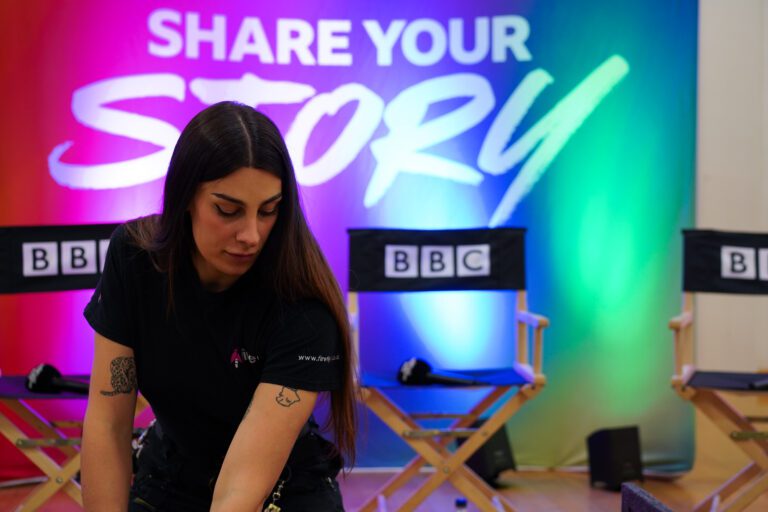 tech working on BBC Share Your Story Tour