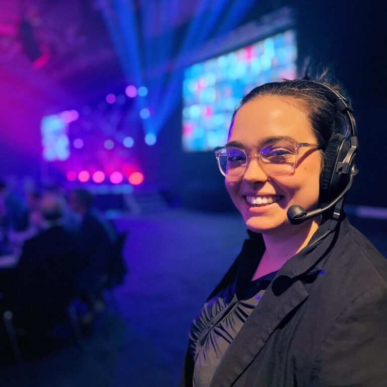 Project Manager wearing a headset