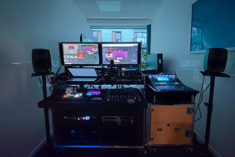 set up for a hybrid event