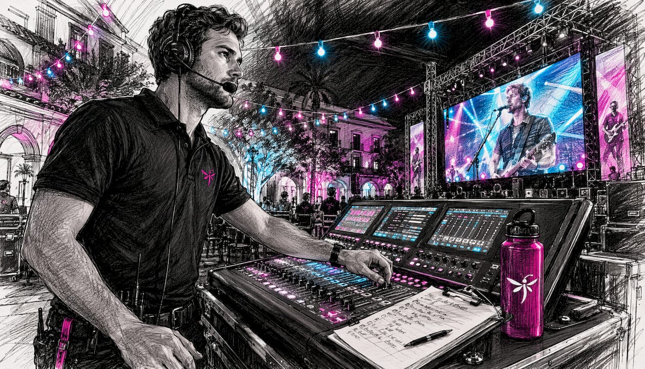 Event producer managing live IMAG projection