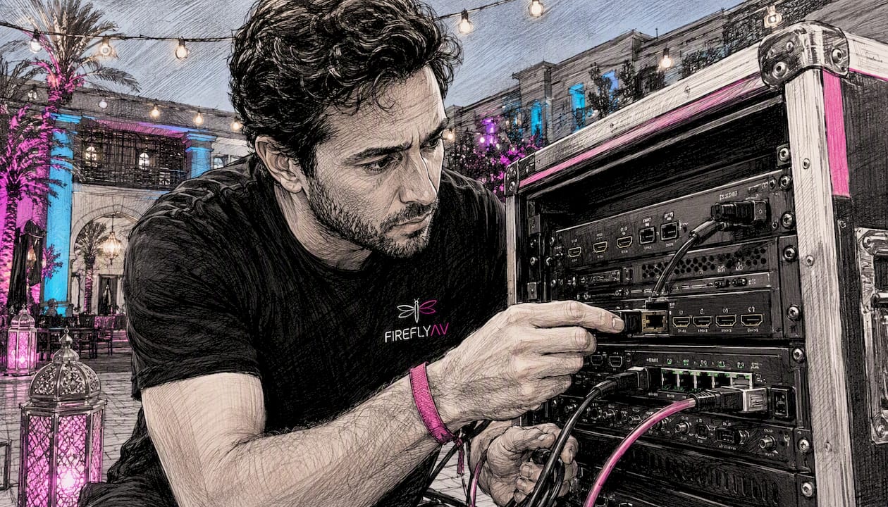 Event manager setting up playback media server